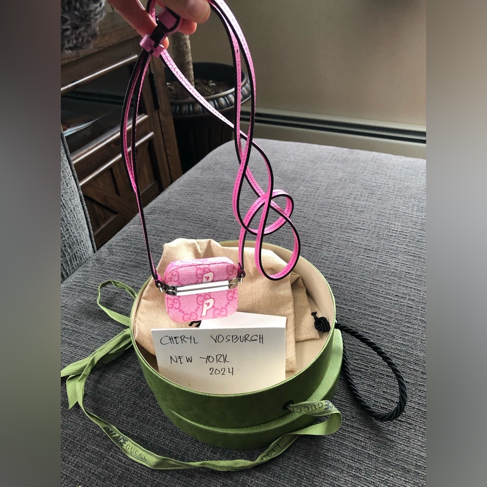 Palace x Gucci GG-P Supreme Airpod Case With Adjustable Strap.